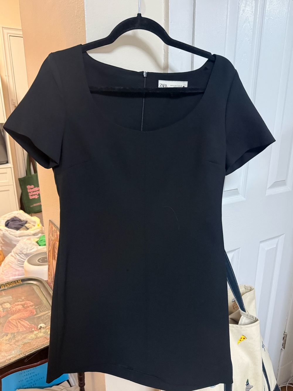 Zara Sleek Black Round-Neck Dress